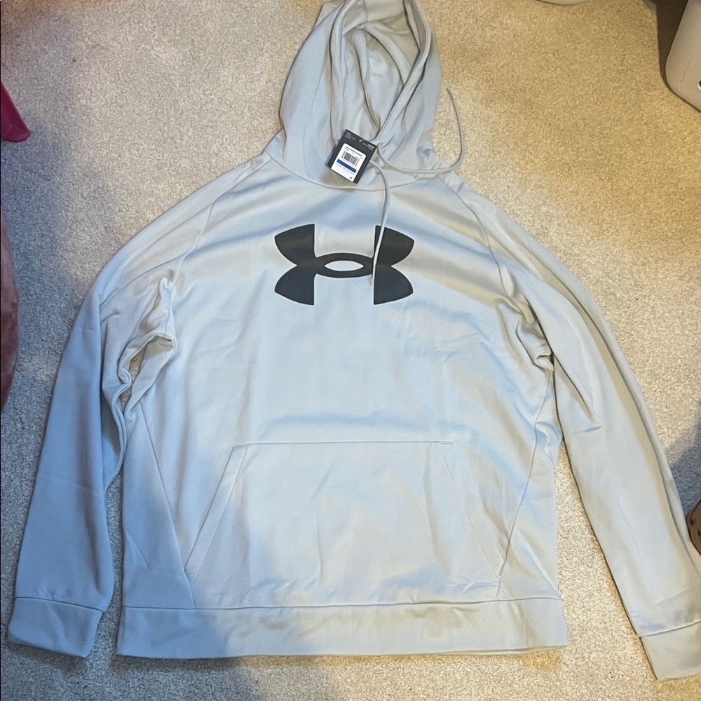Under Armour Light Gray Hoodie with Black Logo